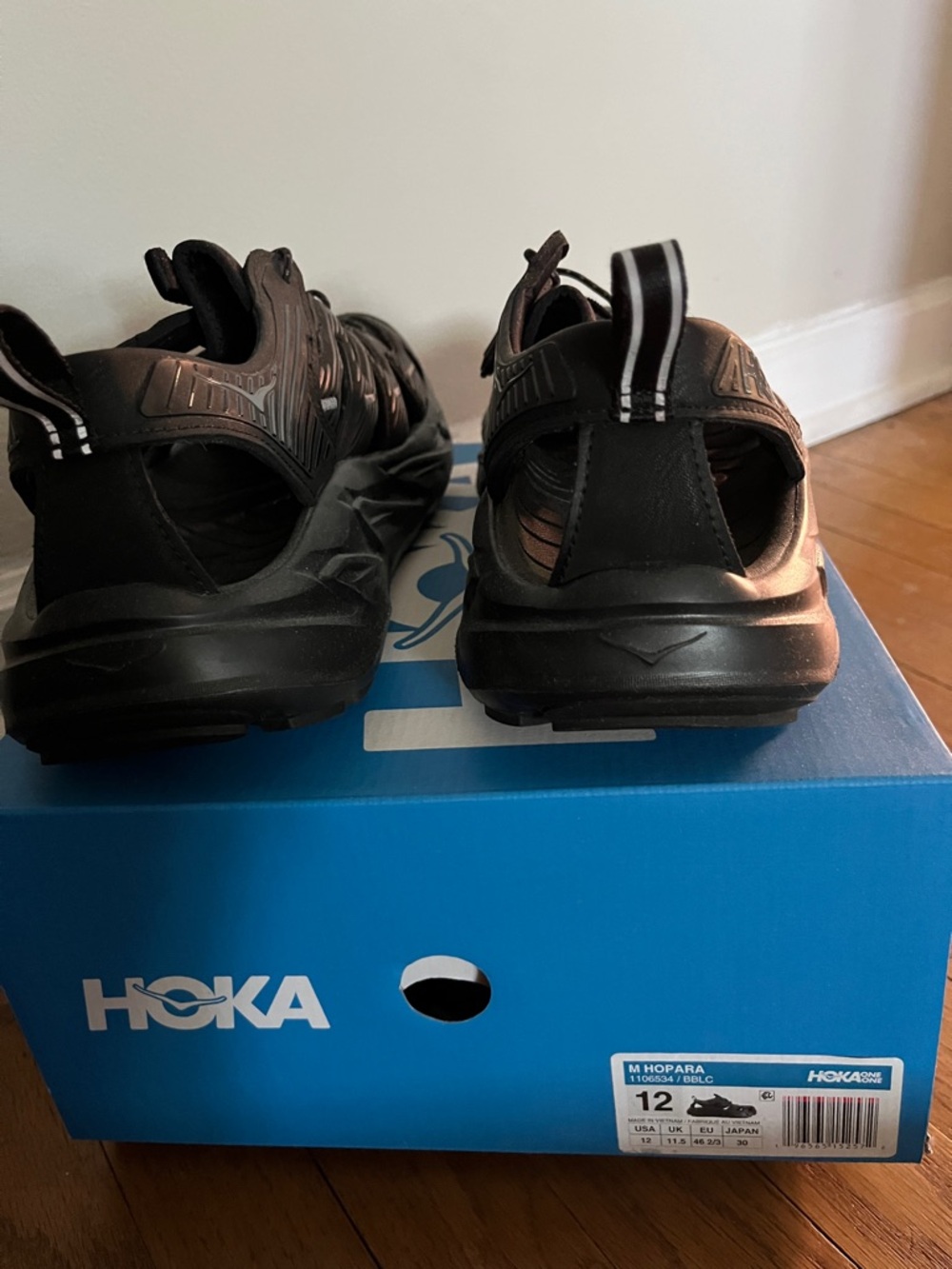 Hoka Black Open-Back Athletic Sandals